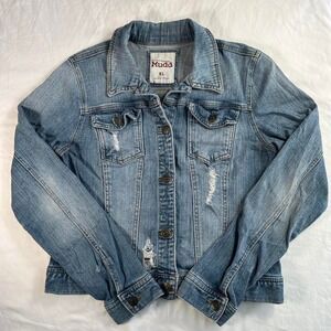 vintage mudd y2k distressed denim jacket
